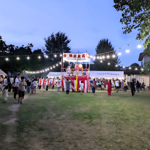夏祭り電球設置